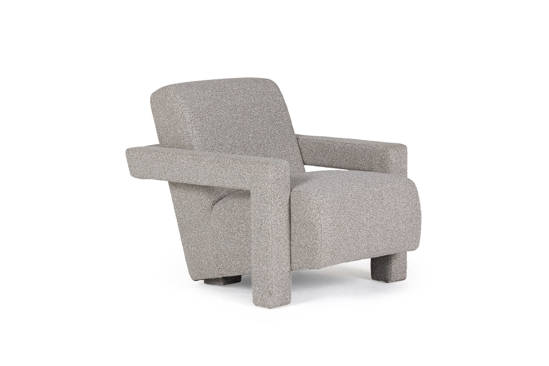 Wylie - Modern Light Grey-Beige Fabric Accent Chair