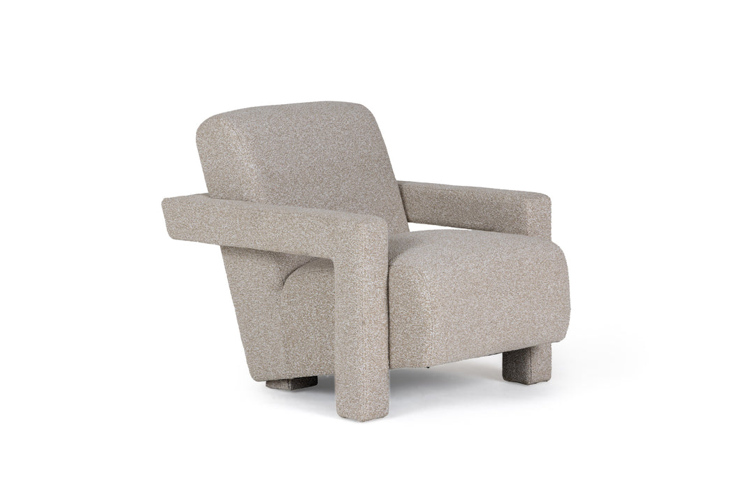 Wylie  Modern Beige Fabric Accent Chair