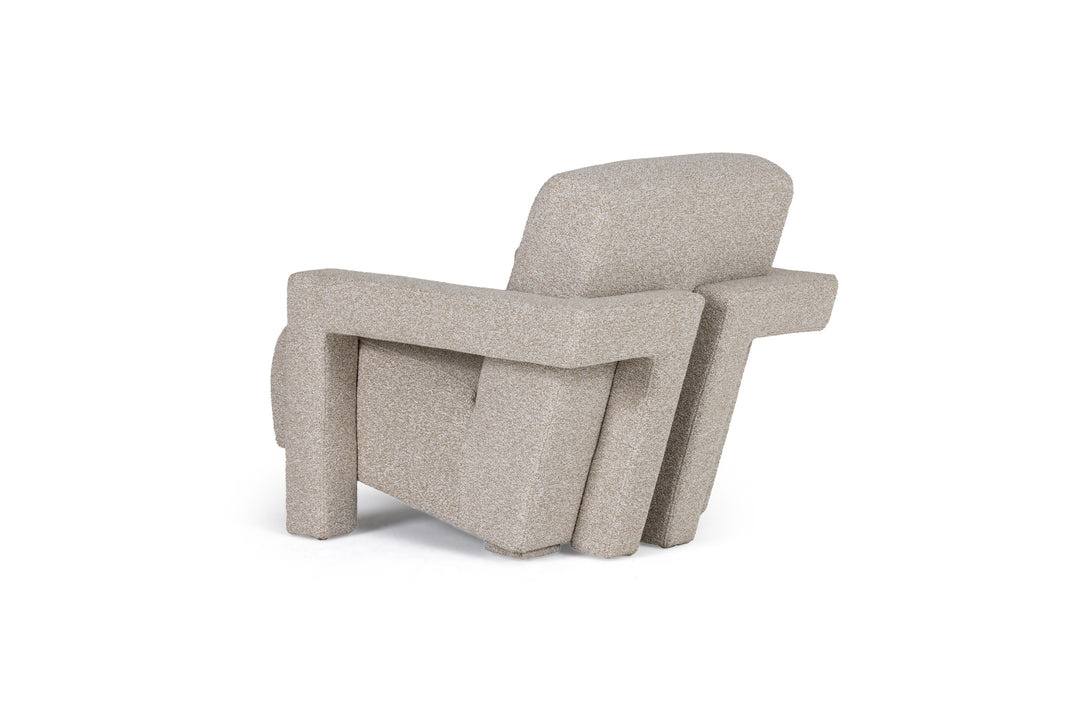 Wylie  Modern Beige Fabric Accent Chair