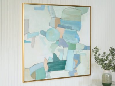 Wynburn Wall Art - Blue Canvas Art modern furniture Contempo Furniture