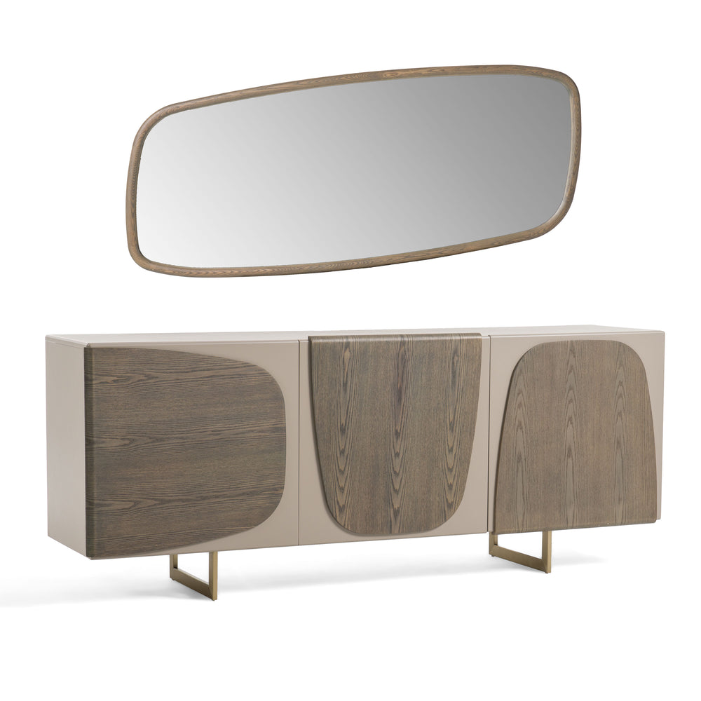 Wynetta - Modern Grey Ash Buffet Mirror - View 2