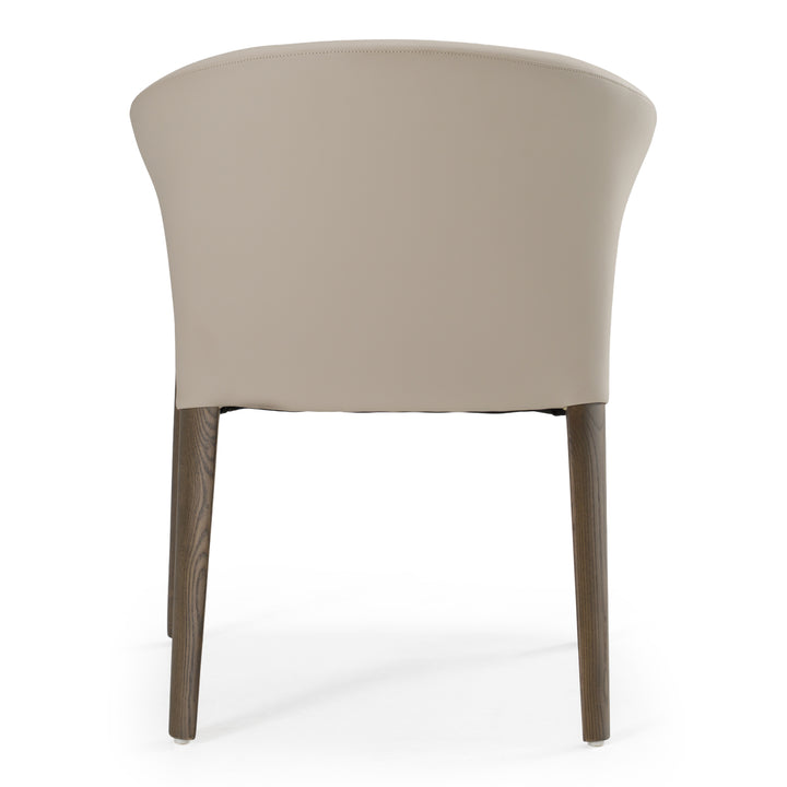 Wynetta Mid-Century Modern Grey Vegan Leather + Grey Ash Dining Chair
