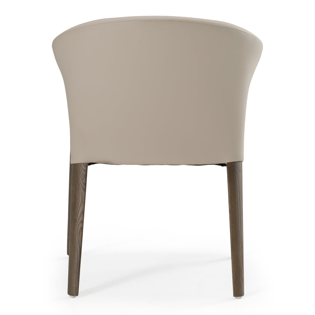 Wynetta Mid-Century Modern Grey Vegan Leather + Grey Ash Dining Chair