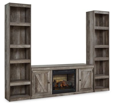 Wynnlow 3 - Piece Entertainment Center with Electric Fireplace - Gray Entertainment Centers modern furniture Contempo Furniture