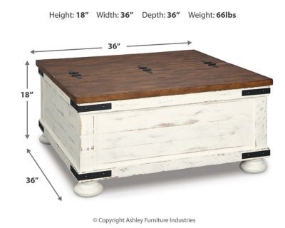 Wystfield Coffee Table - Light Brown Cocktail Table modern furniture Contempo Furniture