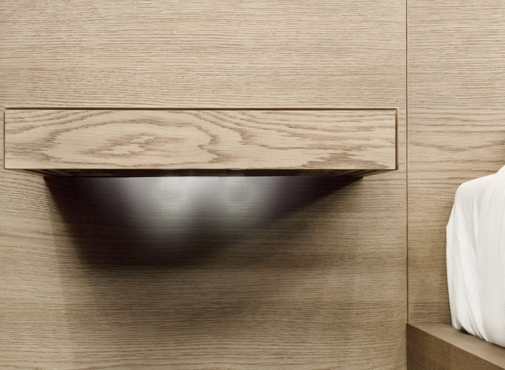 Modus Furniture Jvlhj4 One Coastal Modern Live Edge Wall Bed With Floating Nightstands In Bisque