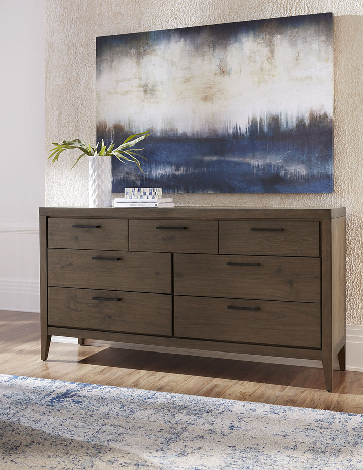 Modus Furniture Lwy682A Boracay Seven Drawer Walnut Dresser In Wild Oats Brown 2024