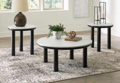Xandrum Table (Set of 3) - Black Table Set modern furniture Contempo Furniture