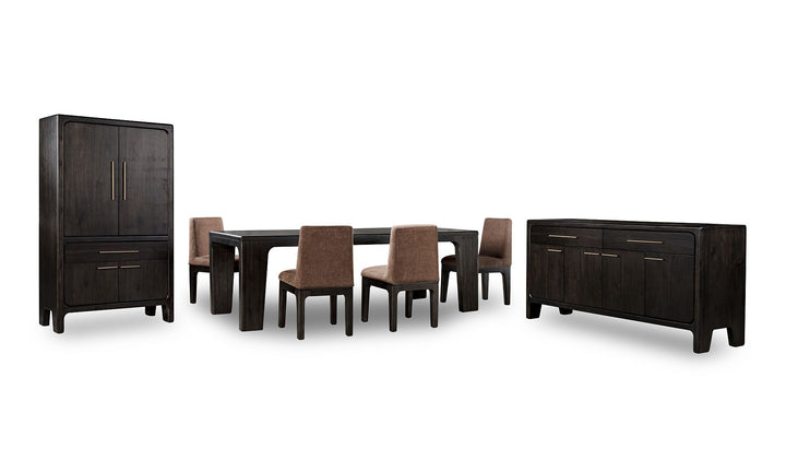 Zamba Extendable Acacia Wood Dining Table in Jaguar