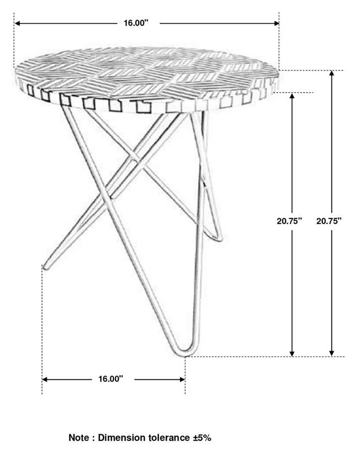 Xenia - Round Bone Inlay Accent Side Table - White And Gold Side Table modern furniture Contempo Furniture
