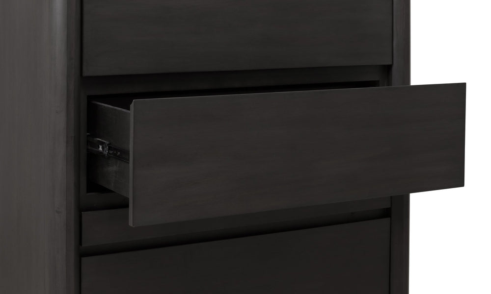 Xolani Five Drawer Acacia Wood Chest with Jewelry Tray in Jaguar