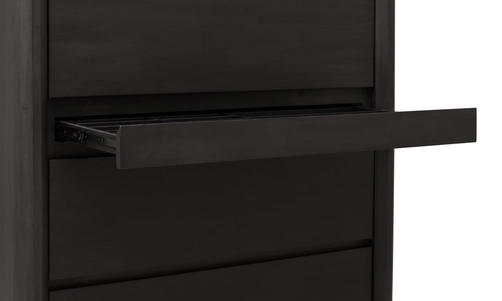 Xolani Five Drawer Acacia Wood Chest with Jewelry Tray in Jaguar