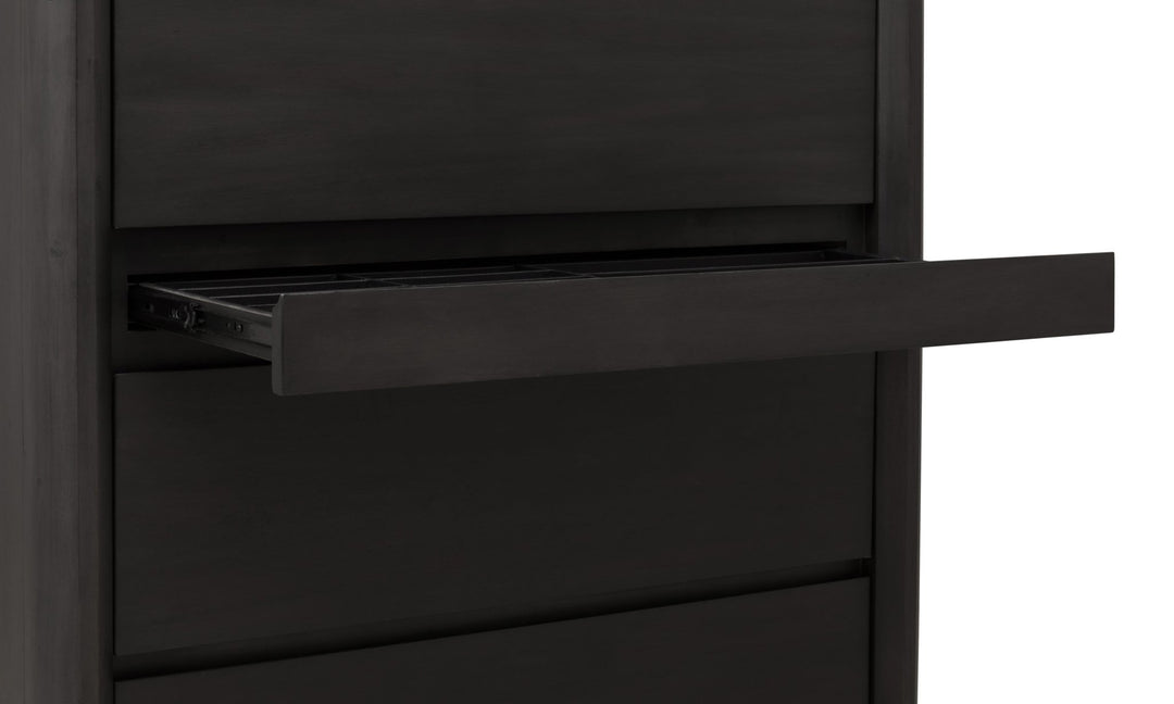Xolani Five Drawer Acacia Wood Chest with Jewelry Tray in Jaguar Chest modern furniture Contempo Furniture