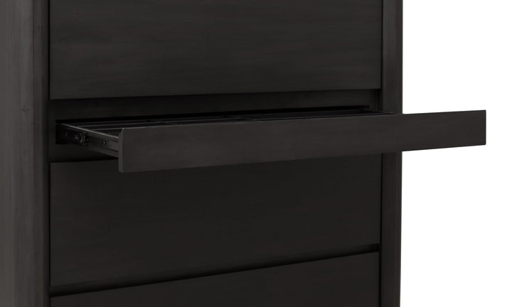 Xolani Five Drawer Acacia Wood Chest with Jewelry Tray in Jaguar Chest modern furniture Contempo Furniture