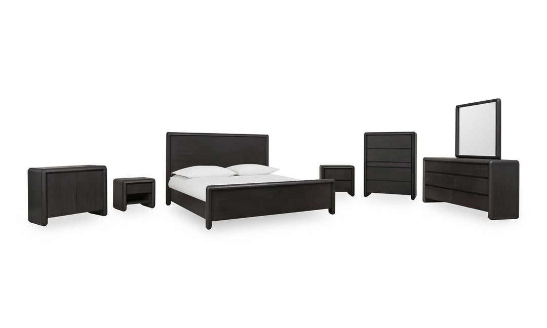 Xolani Five Drawer Acacia Wood Chest with Jewelry Tray in Jaguar Chest modern furniture Contempo Furniture