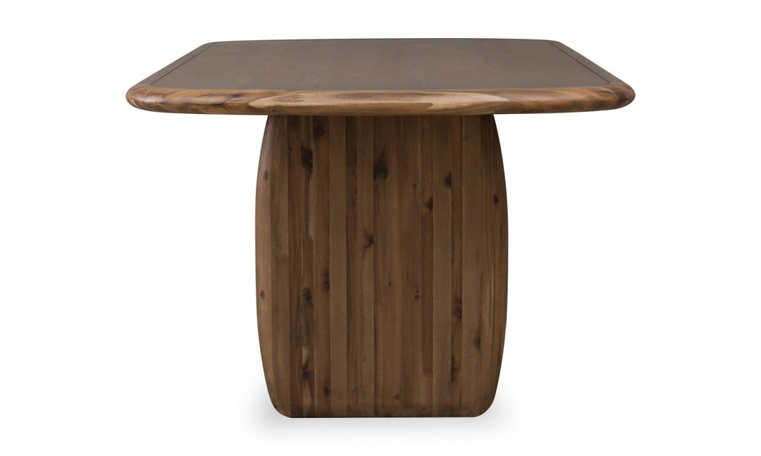 Xolani Rectangular Acacia Wood Pedestal Table in Impala Table modern furniture Contempo Furniture