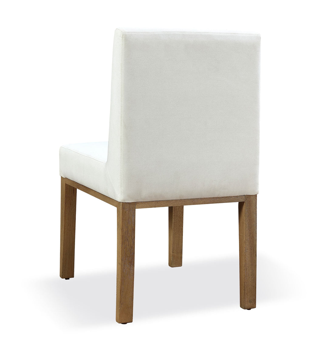 Modus Furniture Jvlh63 One Modern Coastal Sled Leg Upholstered Dining Side Chair In White Pearl And Bisque