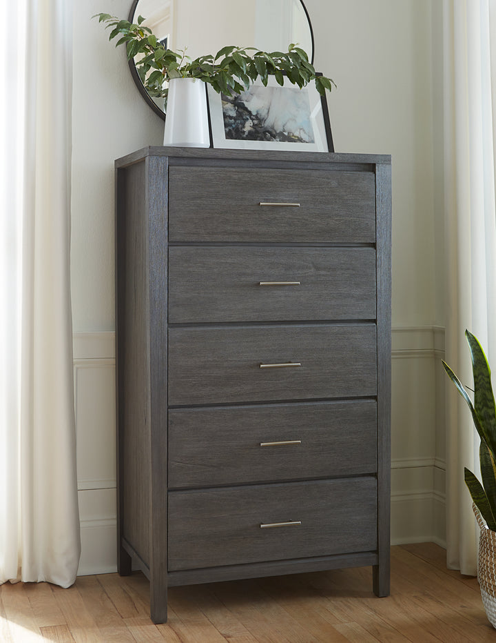 Modus Furniture Nvgx84A Nevis Five Drawer Chest In Sharkskin 2024