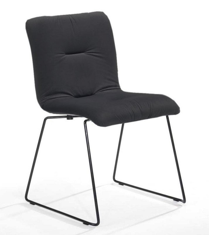 Yannis - Modern Dark Grey Fabric Dining Chair 