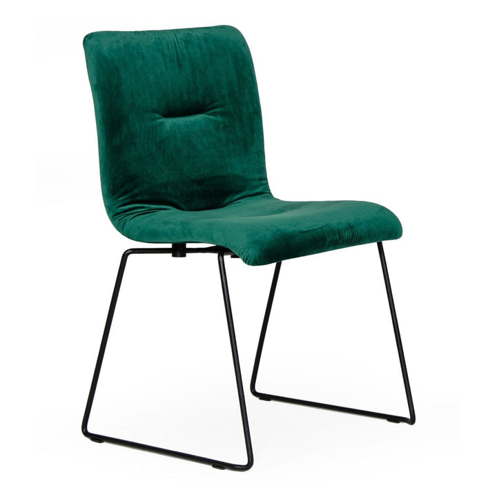 Yannis - Modern Green Fabric Dining Chair (Set of 2)