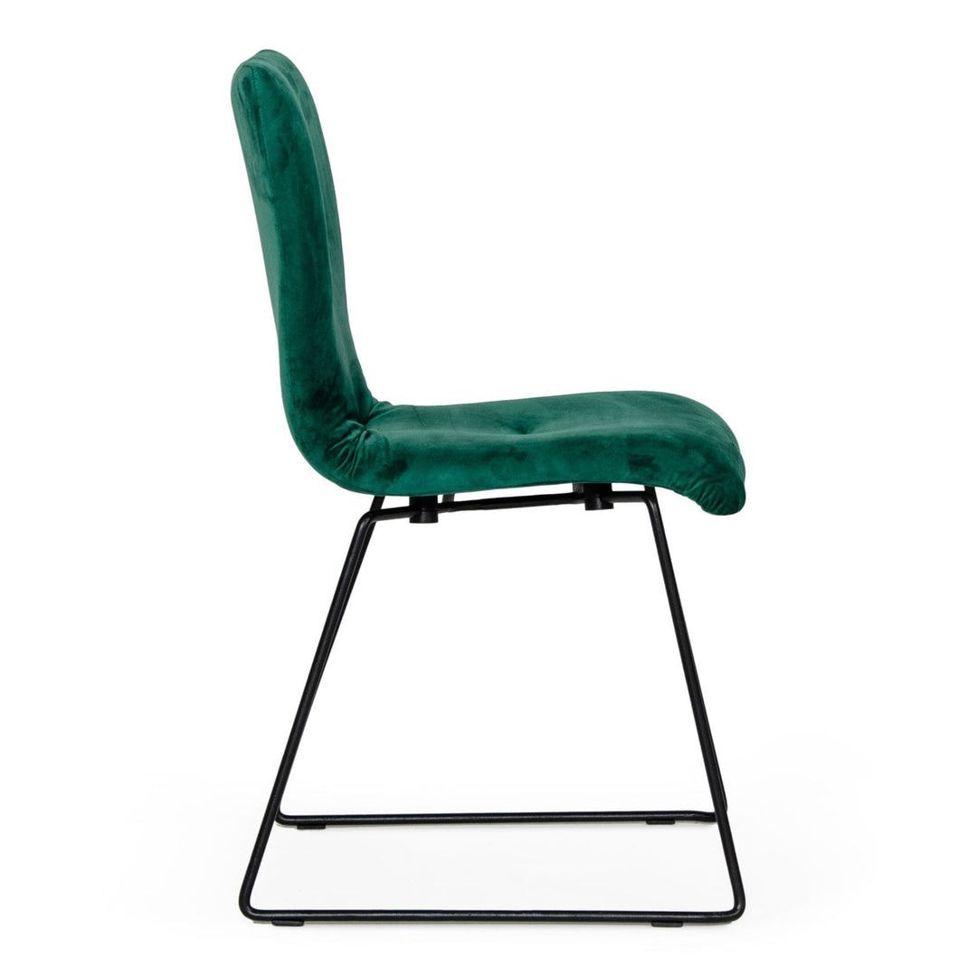 Yannis - Modern Green Fabric Dining Chair (Set of 2)