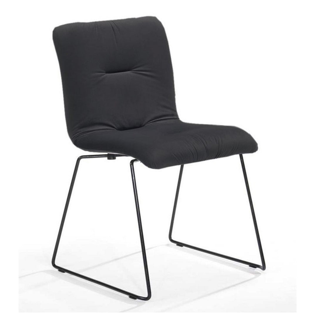 Yannis - Modern Dark Grey Fabric Dining Chair (Set of 2)