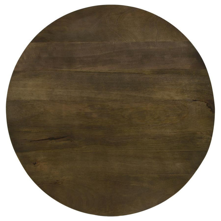 Yaritza - Round Mango Wood Coffee Table - Natural And Gunmetal Coffee Table modern furniture Contempo Furniture