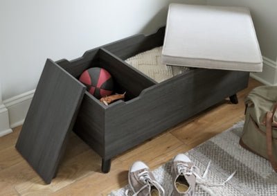 Yarlow Storage Bench - Dark Gray Storage Bench modern furniture Contempo Furniture