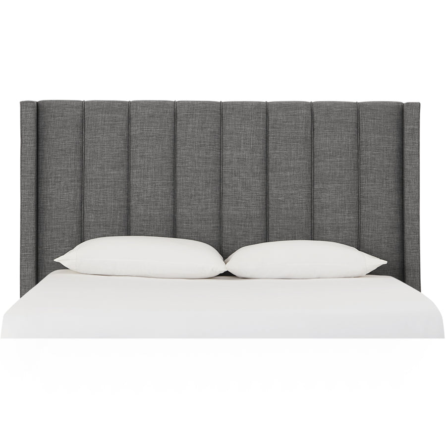 Modus Furniture 3Zfal5Bh63 Palermo Wingback Upholstered Headboard In Dark Stone Linen