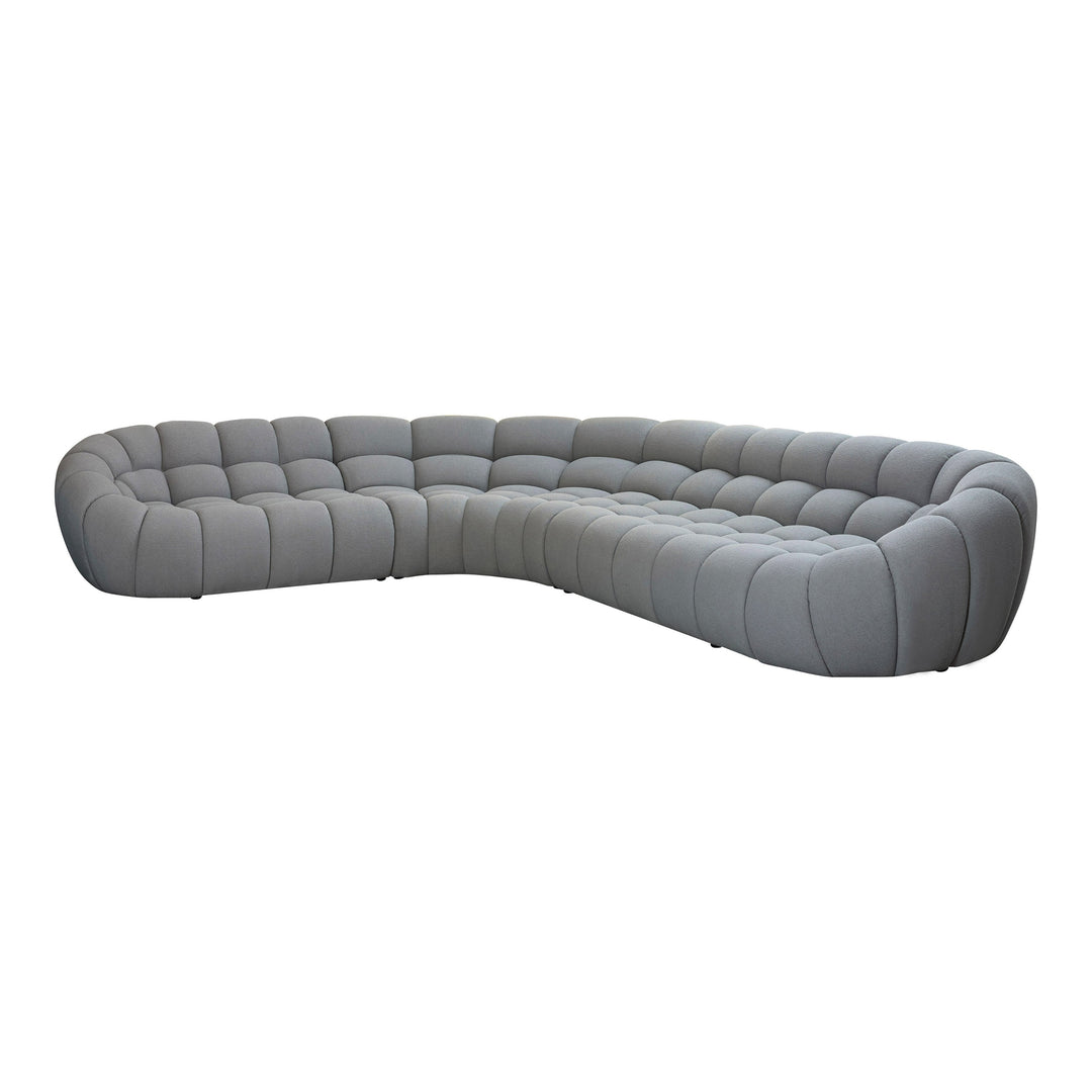 Yolonda - Modern Light Grey Curved Sectional Sofa