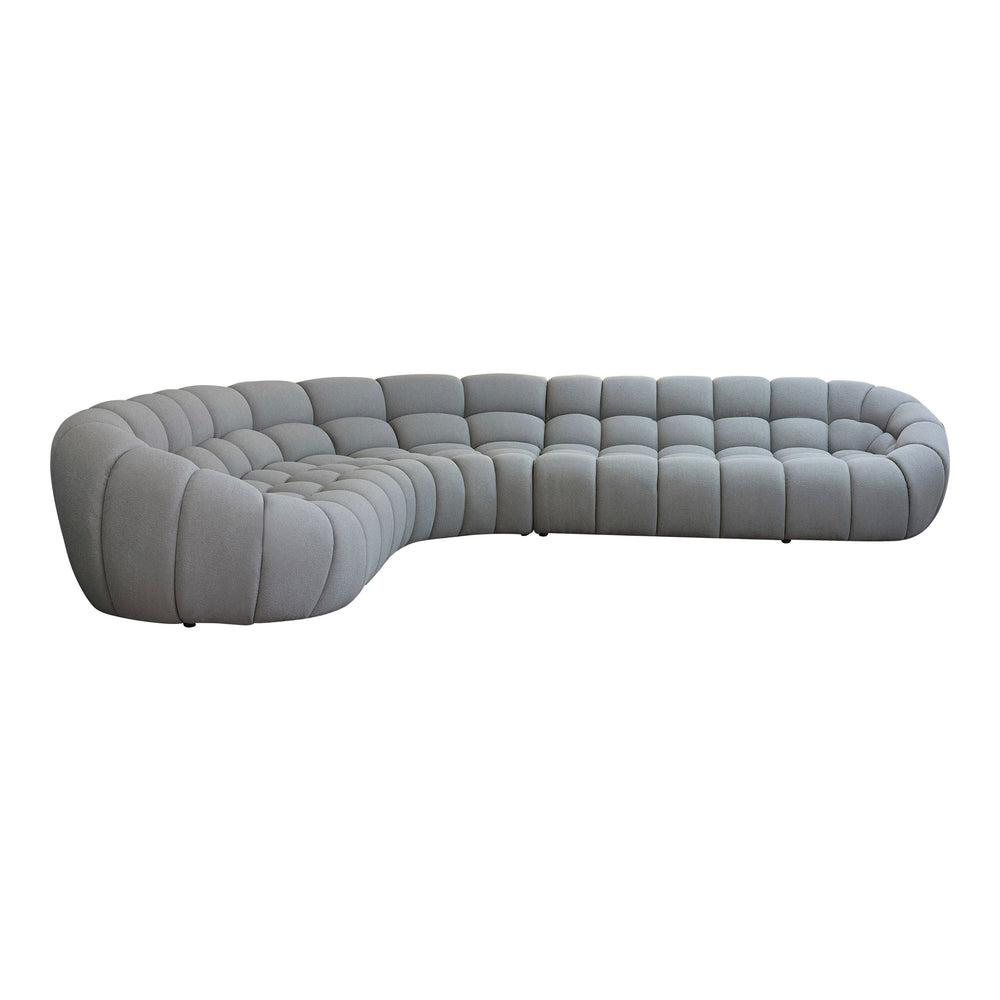 Yolonda - Modern Light Grey Curved Sectional Sofa - View 13
