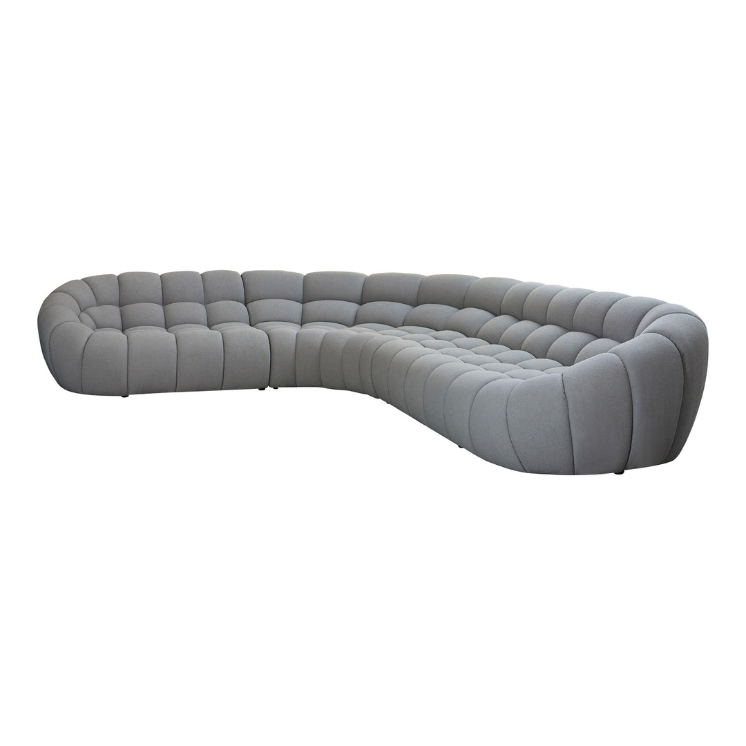 Yolonda - Modern Light Grey Curved Sectional Sofa