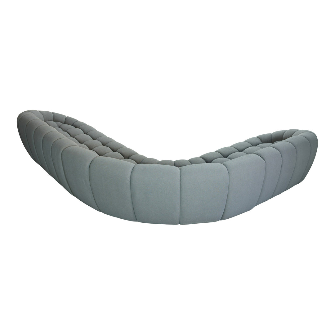 Yolonda - Modern Light Grey Curved Sectional Sofa