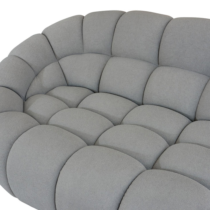 Yolonda - Modern Light Grey Curved Sectional Sofa