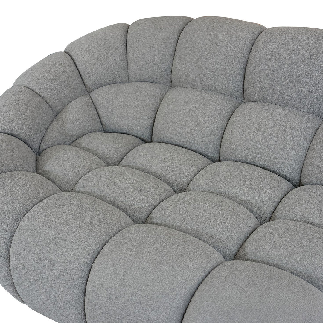 Yolonda - Modern Light Grey Curved Sectional Sofa