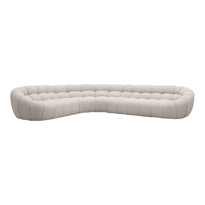 Yolonda - Modern Beige Curved Sectional Sofa