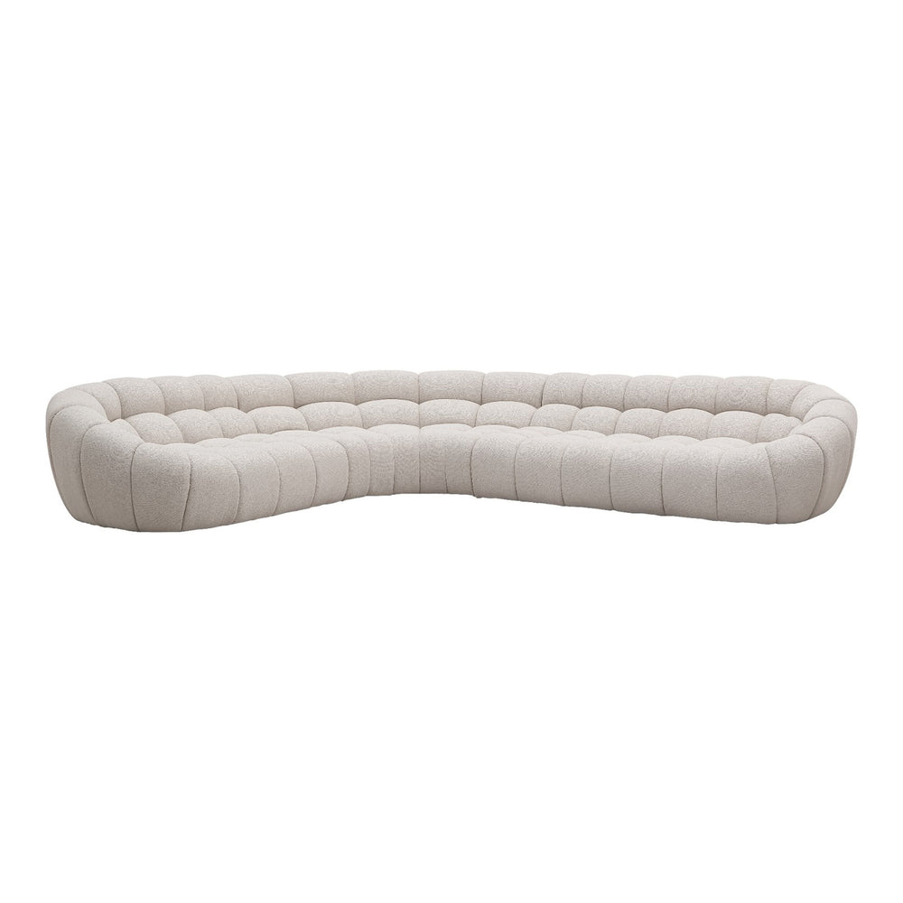 Yolonda - Modern Beige Curved Sectional Sofa