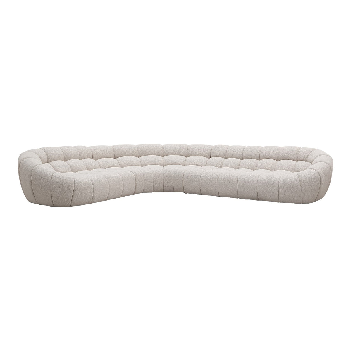 Yolonda - Modern Beige Curved Sectional Sofa