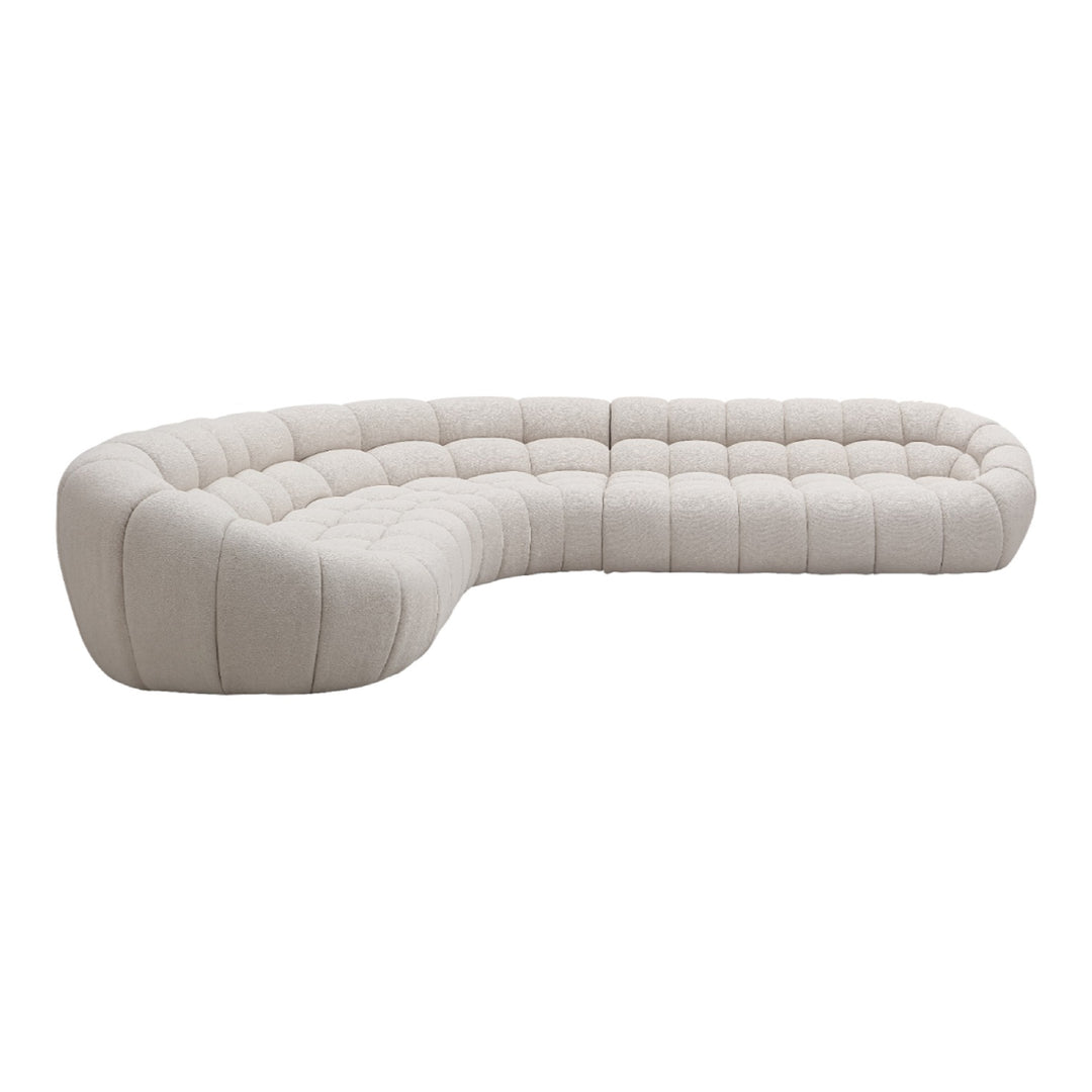 Yolonda - Modern Beige Curved Sectional Sofa
