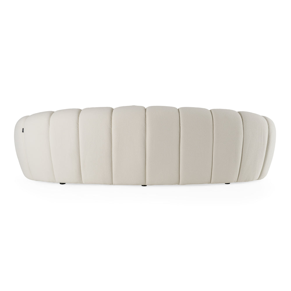 Yolonda - Modern Curved Off-White Fabric Sofa - View 4
