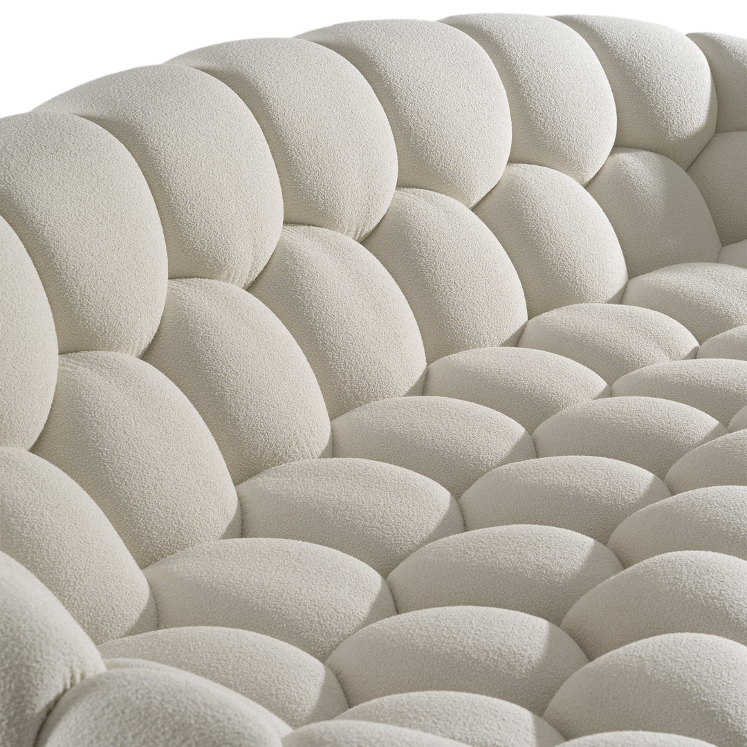 Yolonda - Modern Curved Off-White Fabric Sofa