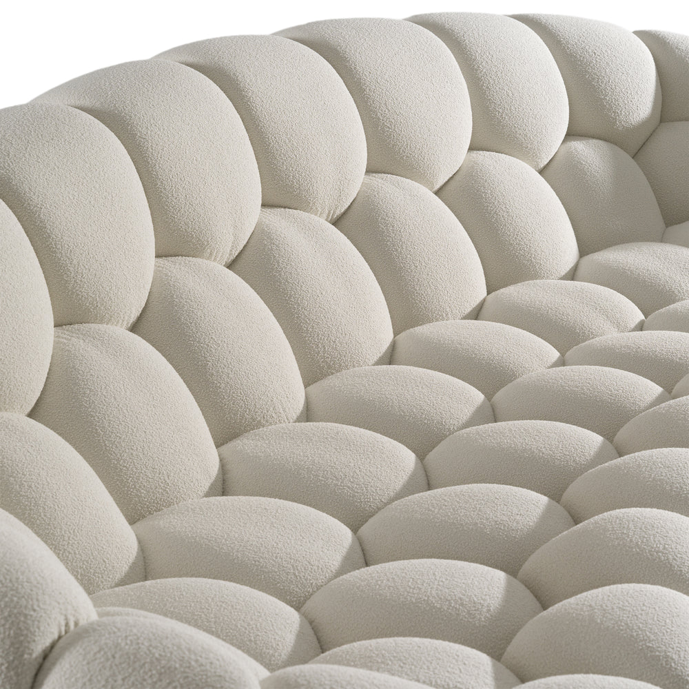 Yolonda - Modern Curved Off-White Fabric Sofa Set - View 12