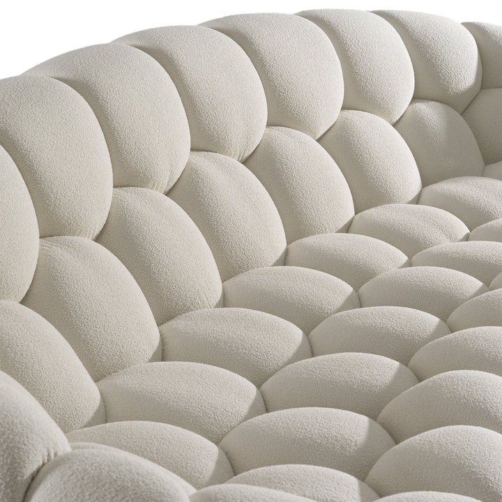 Yolonda - Modern Curved Off-White Fabric Sofa Set