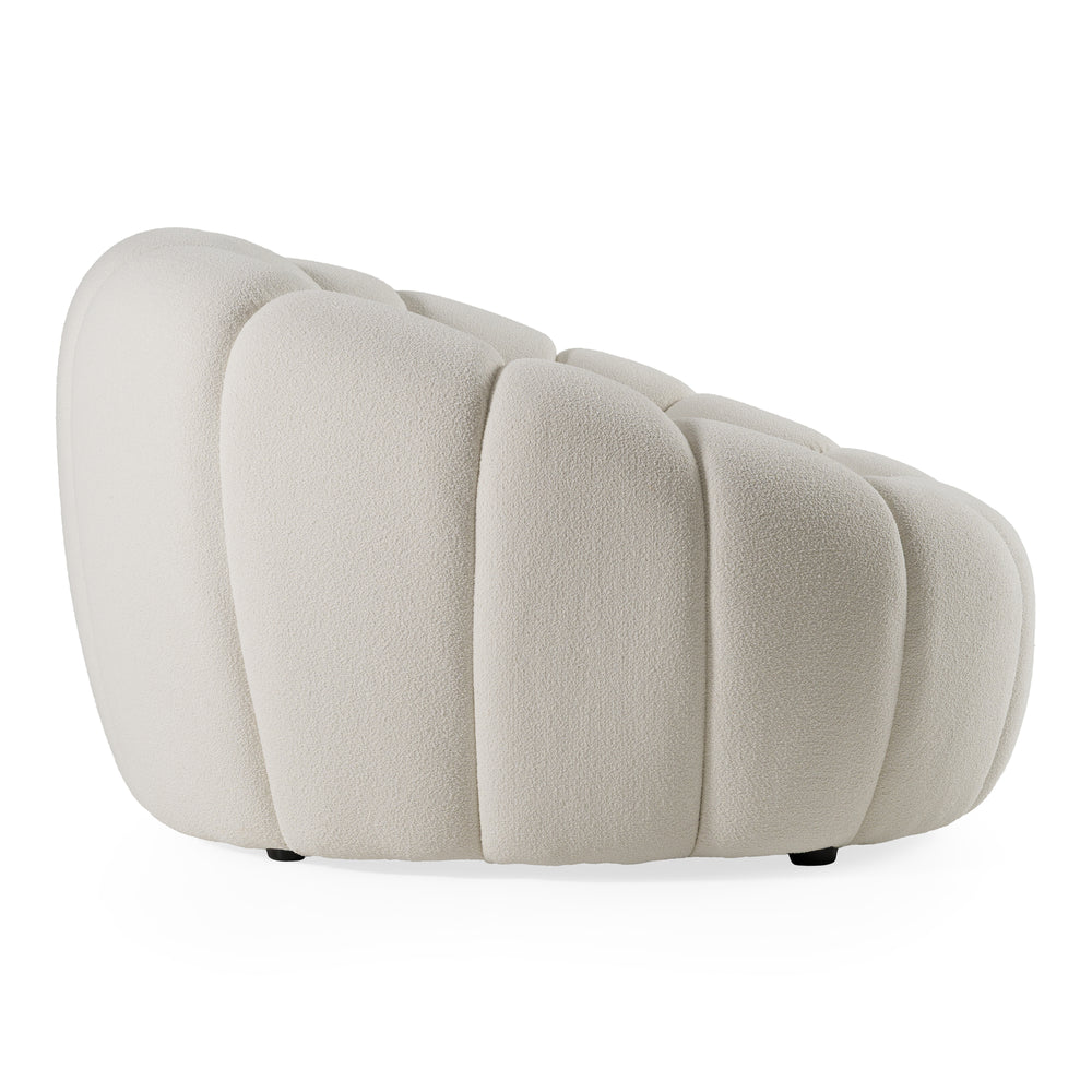 Yolonda - Modern Curved Off-White Fabric Chair - View 3