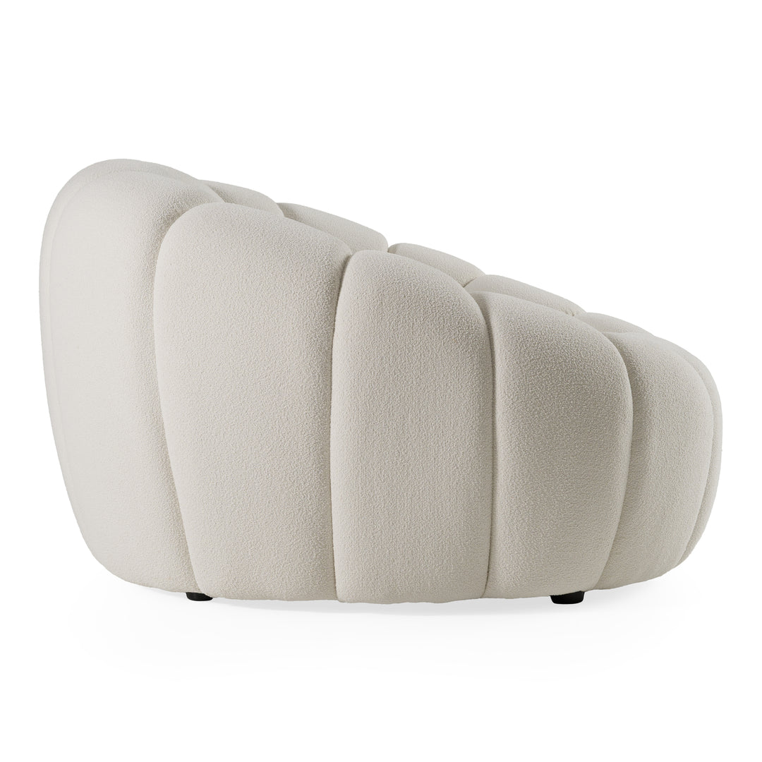 Yolonda  Modern Curved OffWhite Fabric Chair