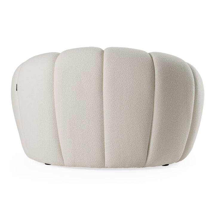 Yolonda  Modern Curved OffWhite Fabric Chair