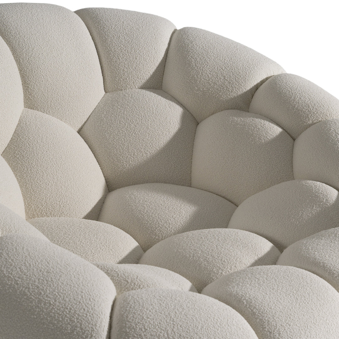 Yolonda - Modern Curved Off-White Fabric Chair