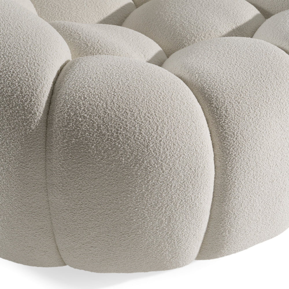 Yolonda - Modern Curved Off-White Fabric Chair - View 6