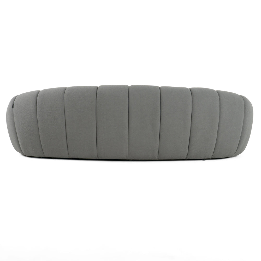 Yolonda - Modern Curved Light Grey Fabric Sofa