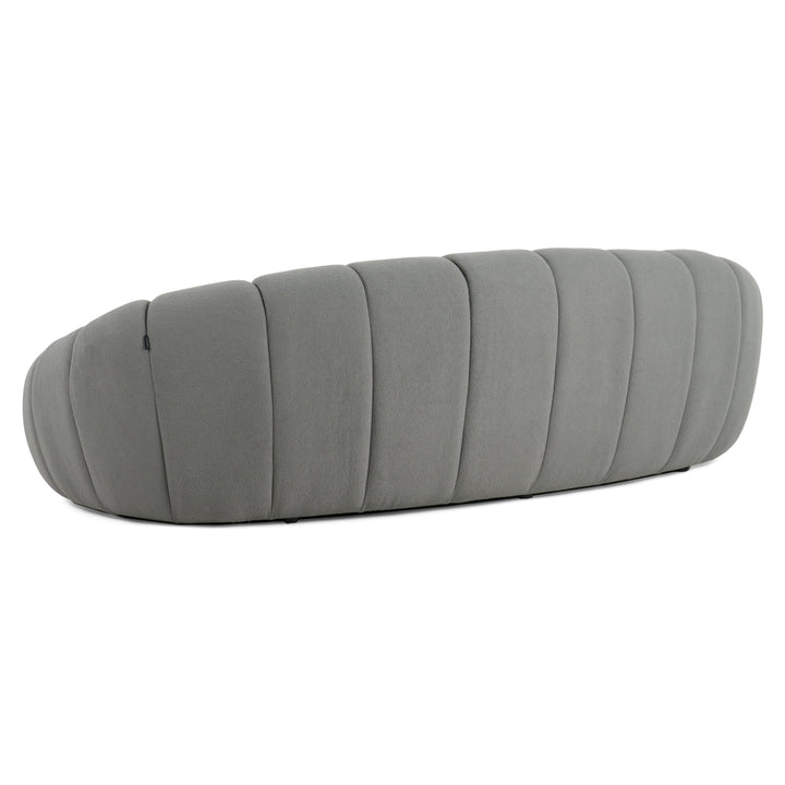 Yolonda - Modern Curved Light Grey Fabric Sofa